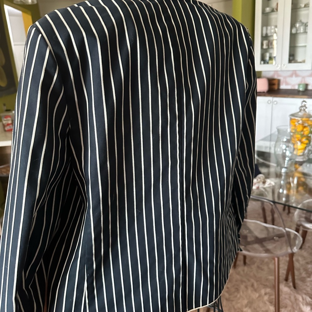 Men's Black Striped Blazer